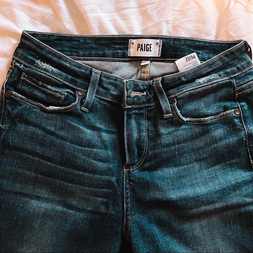 Paige Skinny Jeans with Cut fray